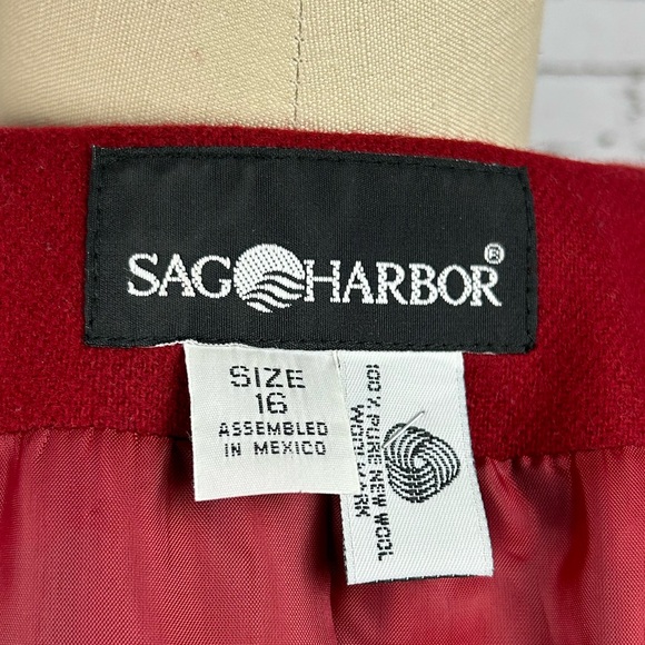 SAG HARBOR | vintage 100% wool red blazer size 16 - Picture 13 of 13